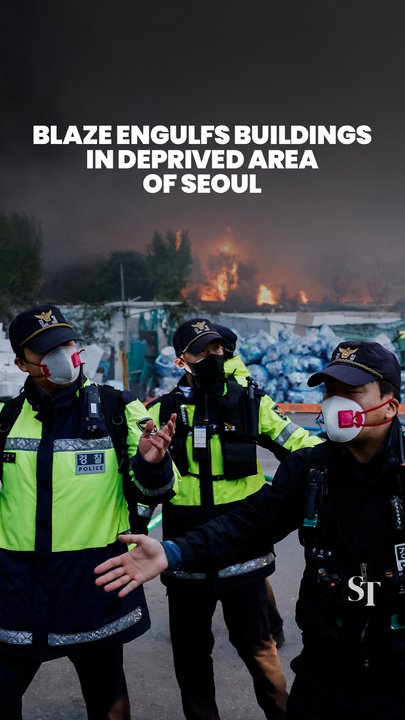 Huge fire breaks out in deprived area of upmarket Gangnam, Seoul