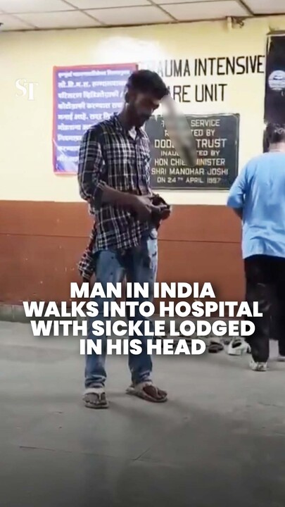 Doctors in Mumbai remove sickle-like tool buried in the side of man’s head