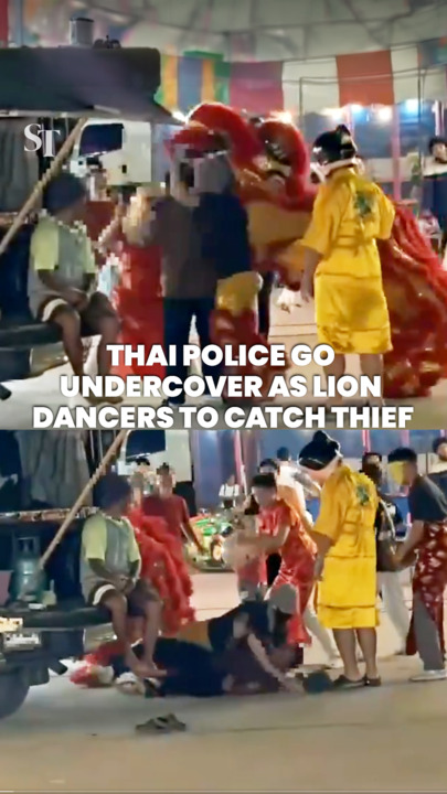 Thailand police go undercover as lion dancers to catch house burglar