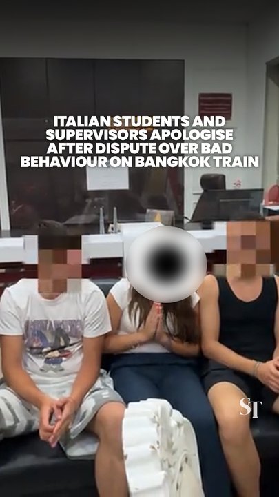 Italian students express remorse for public misconduct on Bangkok train