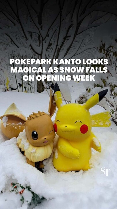 Pokemon-themed PokePark Kanto looks magical as snow falls on opening week