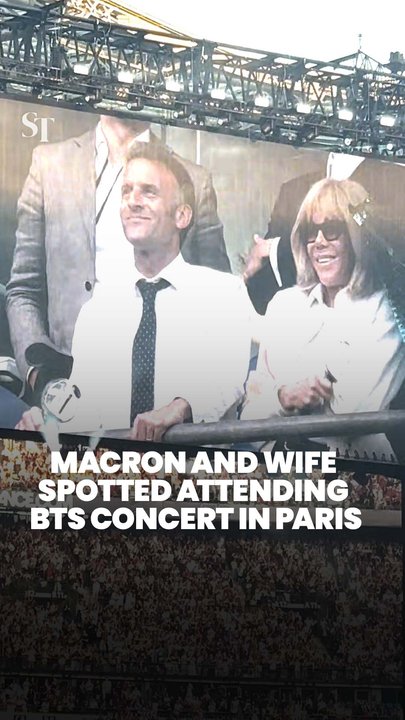 French President Macron and wife watch BTS perform in Paris 