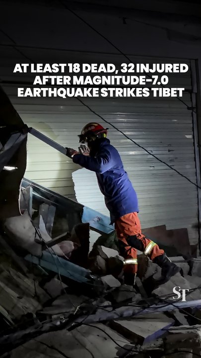 Magnitude 7.0 earthquake hits Tibet, China, leaving more than 18 dead
