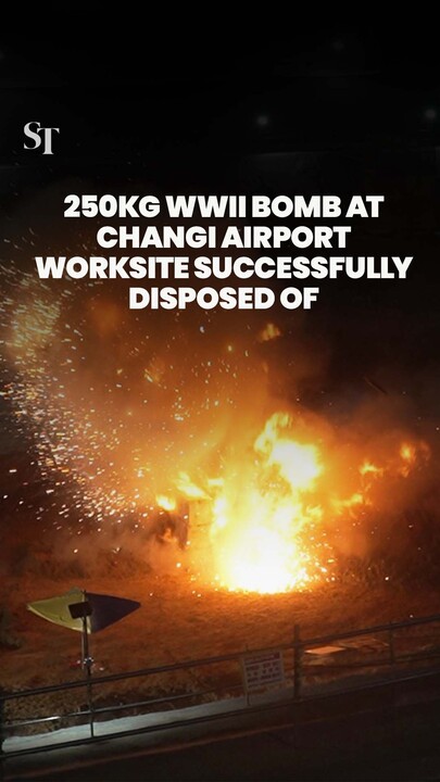 WWII bomb found at Changi Airport worksite successfully disposed of; airport operations not affected