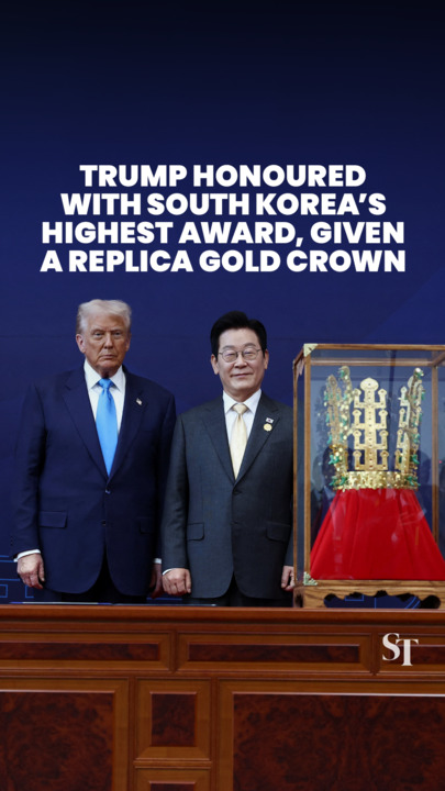 South Korea welcomes Trump with its highest award and a golden crown