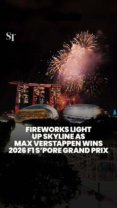 Fireworks light up skyline as Max Verstappen wins 2026 F1 Singapore Grand Prix