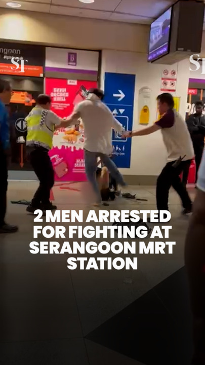 2 men arrested for fighting at Serangoon MRT station
