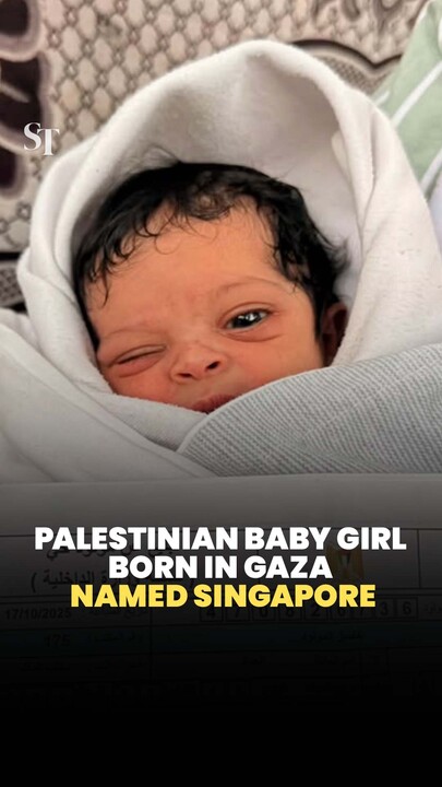 Palestinian baby girl born in Gaza named Singapore