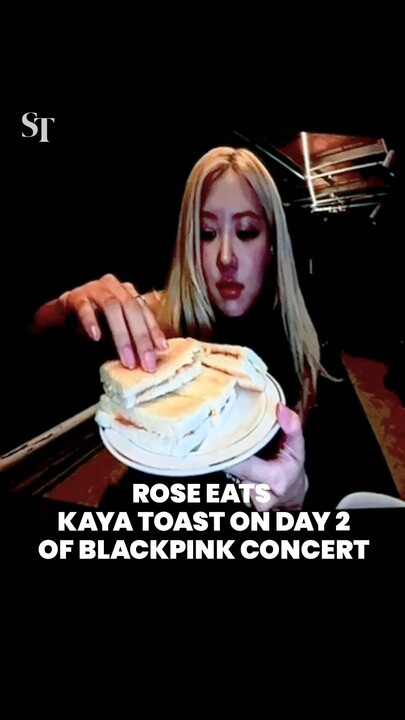 Rose eats kaya toast on day 2 of Blackpink Deadline world tour in Singapore