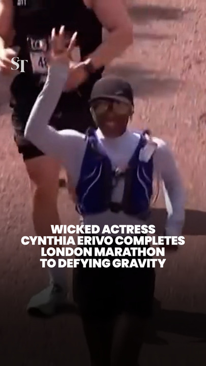 Wicked star Cynthia Erivo finishes London Marathon as Defying Gravity plays