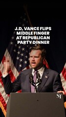 JD Vance vira o dedo médio no jantar do Partido Republicano