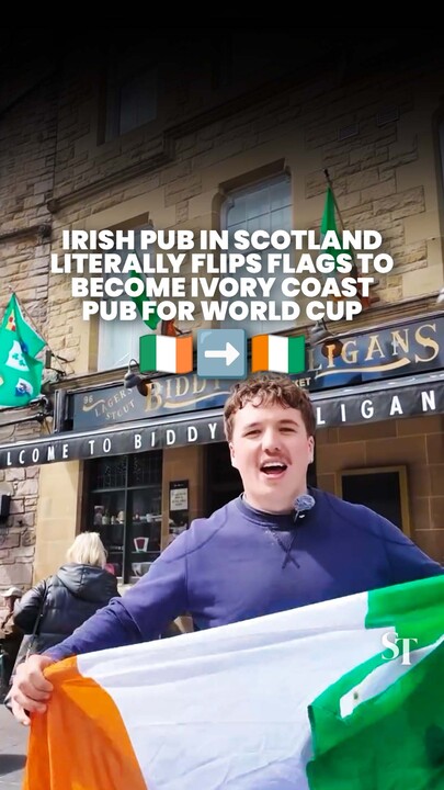 Irish pub in Scotland flips tricolours to become Ivory Coast pub for World Cup