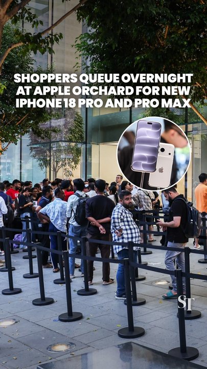 Shoppers queue overnight for the launch of the new iPhone 18 and iPhone 18 Pro Max in Singapore
