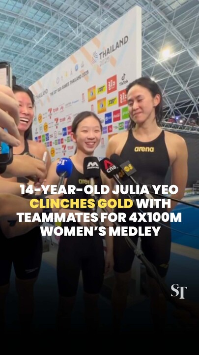 SEA Games 2025: 14-year-old Julia Yeo wins gold with teammates for 4x100m women’s medley