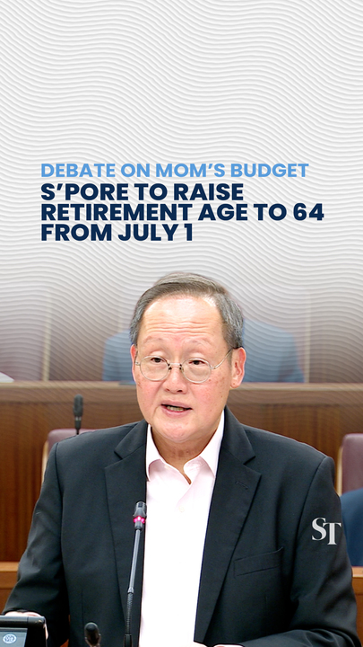 Singapore’s retirement age to be raised to 64, re-employment age raised to 69 on July 1