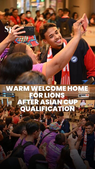 Warm welcome home for Lions at Changi Airport after historic Asian Cup qualification
