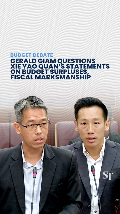 Gerald Giam questions Xie Yao Quan’s statements on Singapore Budget surpluses, fiscal marksmanship