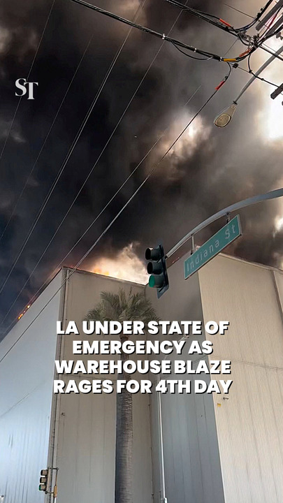 LA under state of emergency as warehouse blaze rages for 4th day