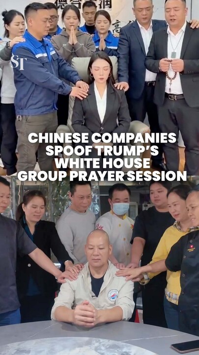 Chinese social media spoofs Donald Trump’s White House prayer session