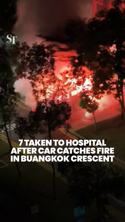 7 taken to hospital after car catches fire in Buangkok Crescent