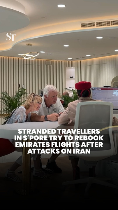 Stranded travellers in S'pore try to rebook Emirates flights after attacks on Iran
