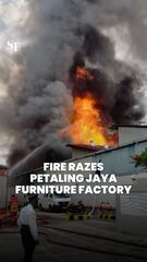 Fire engulfs furniture factory in Petaling Jaya, Malaysia