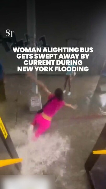 Severe flooding in New York City as sewer system fails to keep up with intense rainfall