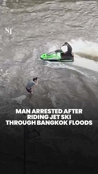 Bangkok flood jet ski rider arrested, charged 
