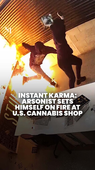 Arsonist accidentally sets himself on fire at cannabis shop in US