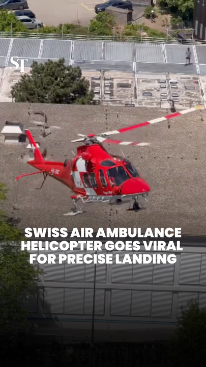 Swiss air ambulance helicopter goes viral for impressive landing precision