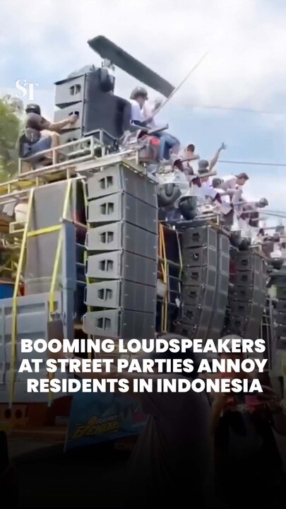 Booming loudspeakers at street parties annoy residents in Indonesia