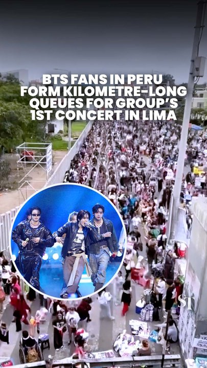 Thousands of eager BTS fans in Peru line up outside stadium ahead of group’s concert in Lima