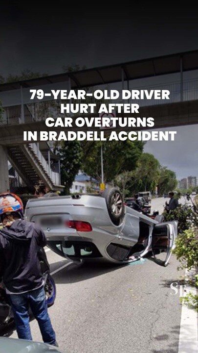 79-year-old driver hurt after car overturns in Braddell accident