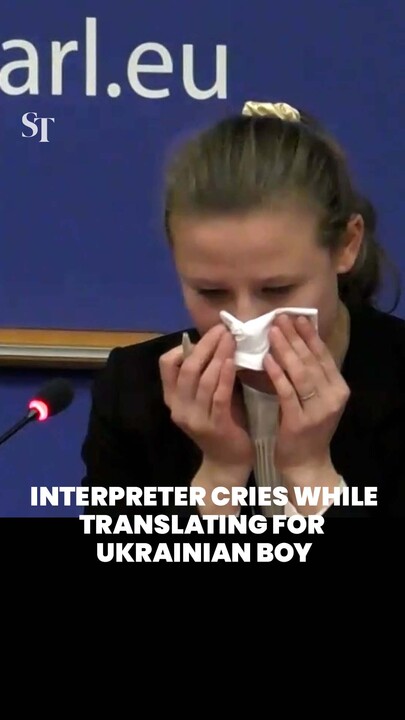  Interpreter cries while Translating for Ukrainian boy