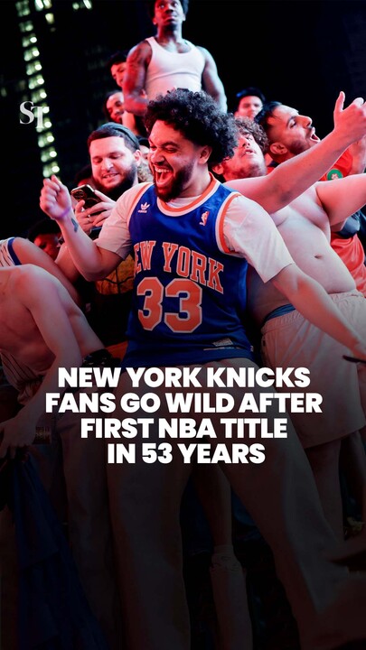 Fans celebrate after New York Knicks win first NBA championship since 1973