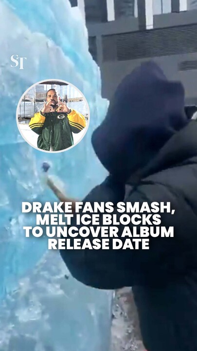 Toronto fans flock to smash, melt Drake ice sculpture to uncover new album release date