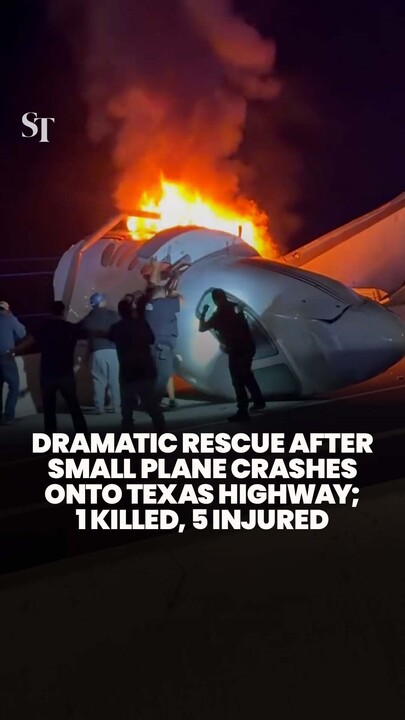 Dramatic rescue efforts after fiery small plane crash in Laredo, Texas, kills 1