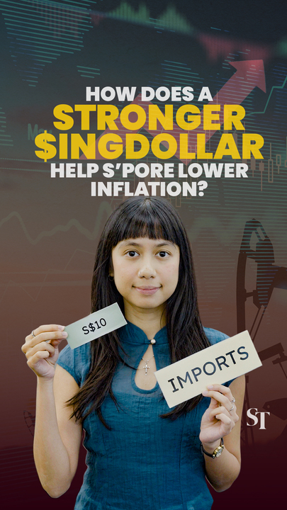 How does a stronger Singdollar help lower inflation in Singapore?