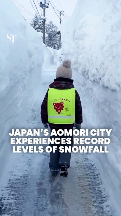 Snowfall hits record levels in Japan’s Aomori City