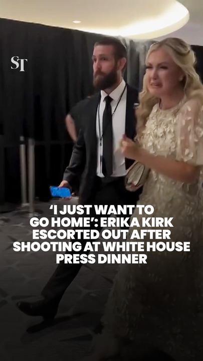 Erika Kirk seen crying while being escorted out after shooting at White House correspondents’ dinner