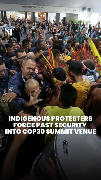 Indigenous protesters force past security into COP30 summit venue