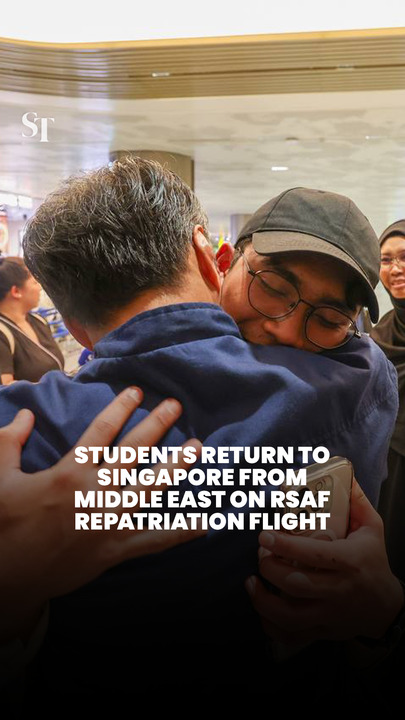 Students return to Singapore from Middle East on RSAF repatriation flight