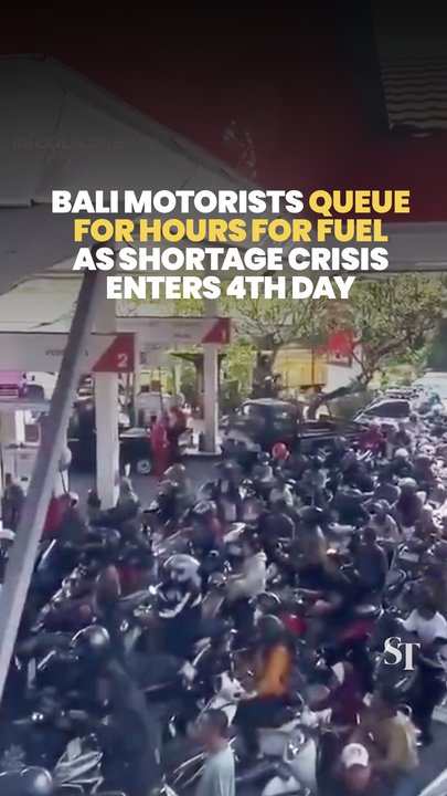 Bali’s crippling fuel shortage: Motorists stuck in petrol station queues for hours
