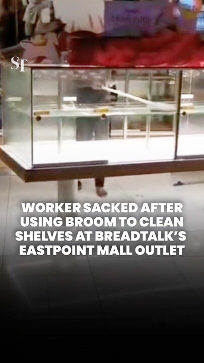 Cleaner fired after using broom to clean BreadTalk shelves at Eastpoint Mall
