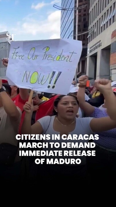 Citizens in Caracas march to demand immediate release of Maduro