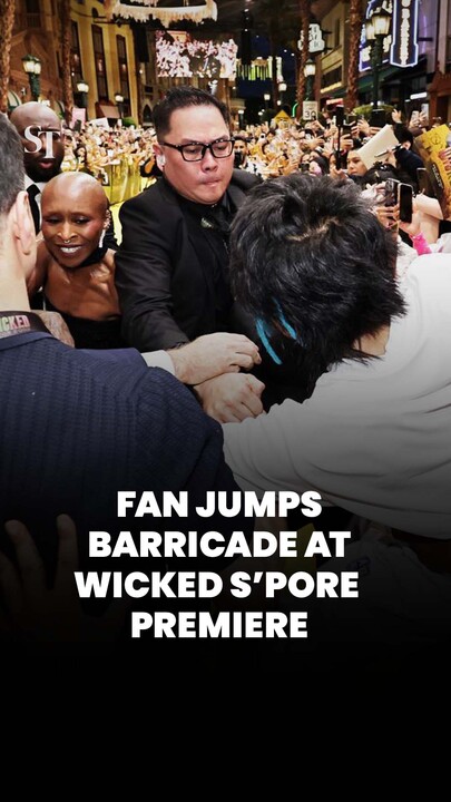 Fan jumps barricade at Singapore's premiere of Wicked: For Good