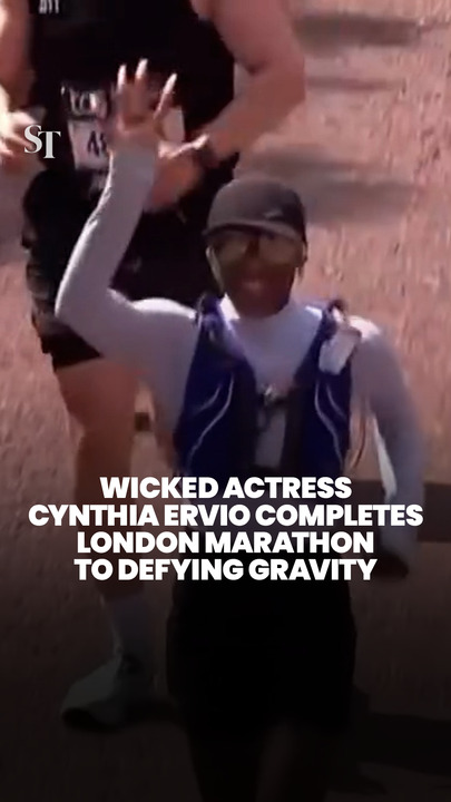 Wicked star Cynthia Erivo finishes London Marathon as Defying Gravity plays