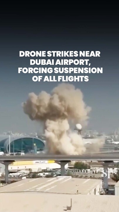 Drone attack near Dubai International Airport caught on video