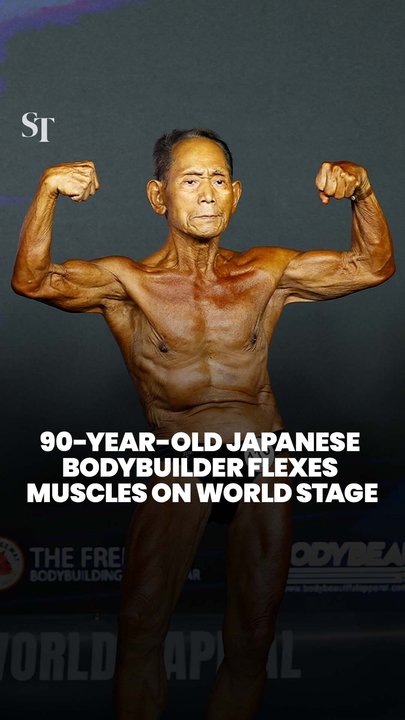 90-year-old bodybuilder from Japan competes against younger rivals