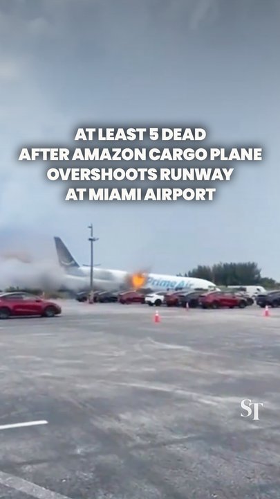 At least 5 dead after Amazon cargo plane crashes at Miami Airport